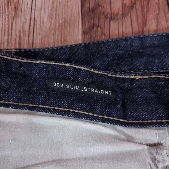 JNCO Mens Size 32X33 003 Slim Straight Embroidered Button Fly Blue Denim Jeans - Picture 8 of 15